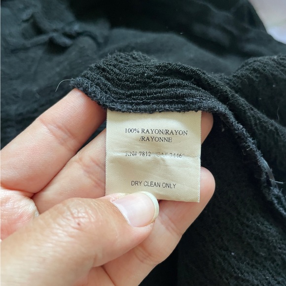 Eileen Fisher Ruched Black Button Down (Medium) - Picture 5 of 5